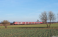 Zwischen Rheinbach und Odendorf schiebt die 218 208 die RB11648 nach Bad Münstereifel. 7.2.2011