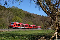 620 014 auf der reaktivierten Oberbergischen Bahn RB25 bei Kierspe-Grünenbaum
