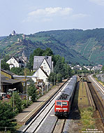 181 222 mit IC343 im Bahnhof Kobern Gondorf