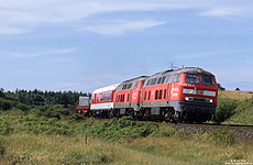 Marschbahn, 215 901, ehemals 215 034 verlassen bei Morsum die Insel Sylt