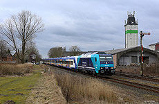 245 204 durchfährt mit der NOB80741 den Bahnhof Risum Lindholm