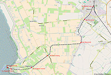 Streckenkarte der neg-Strecke Niebüll - Dagebüll