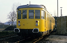 Tunnelmesswagen 712 001 ex VT38 002 im Bw Altenbeken