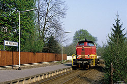 V133 der Teutoburger Wald Eisenbahn am Haltepunkt Ausbesserungswerk Paderborn