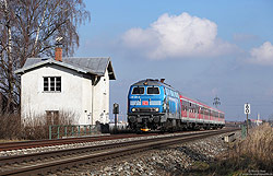 218 467 mit der RB57342 (Augsburg - Füssen) nahe Inningen