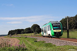 Am 20.9.2010 fährt der aus Au kommende VT210 als VEC84483 bei Hachenburg nach Limburg