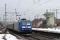 185-CL 008 mit Eurobahn-Ersatzzug nach Mönchengladbach in Wuppertal Vohwinkel mit Stellwerk