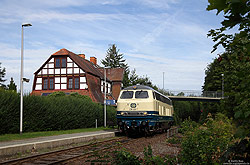 218 128 beim Kurhessenbahnfest 2012 in Korbach Süd