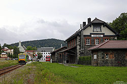 VT26 der Waldbahn im ehemaligen Bahnhof Grafenau