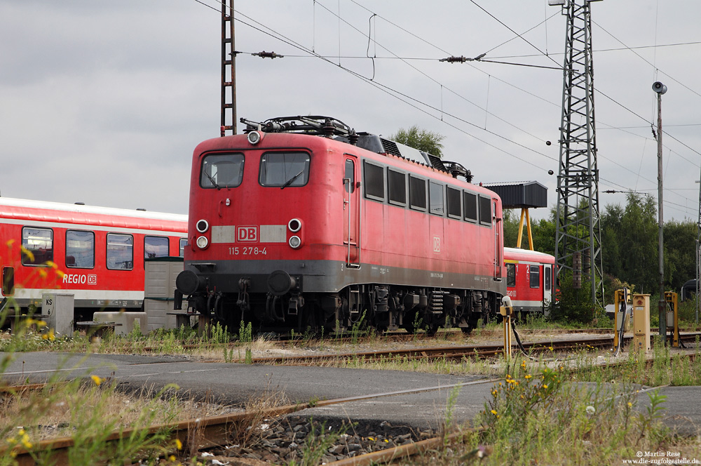 In Dortmund Bbf wartet die am 23.6.2016 abgestellte 115 278 auf ihr weiteres Schicksal, 20.8.2016.