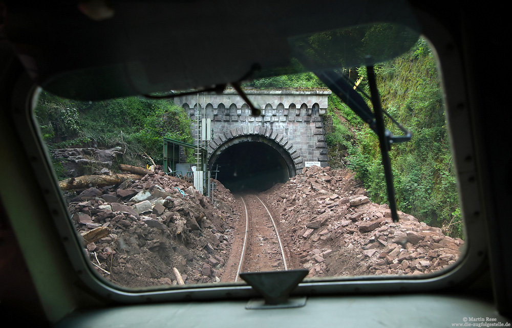 Blick aus 218 824 am Wilsecker Tunnel