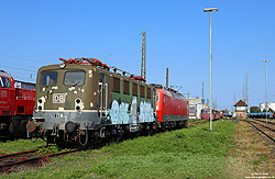  Ersatzteilspender 141 055 des DB-Museums abgestellt im Bw Seelze