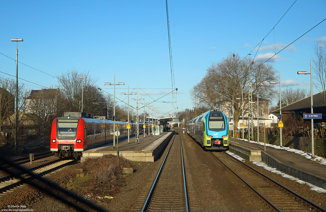Planmäßig wird die Westfalenbahn von den ICE-Zügen der Linie Köln – Berlin in Minden überholt. Am 20.3.2019 musste die Westfalenbahn 95833 nach Braunschweig für meinen 15 Minuten verspäteten ICE 651 in Bückeburg „auf die Seite“. Auf Gleis 3 fährt derweil der 425 773 als S1 nach Minden.