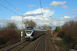 Zwischen 2005 und 2022 betrieb die Abellio-Rail, eine Tochter der Niederländischen Staatsbahn, Regionallinien in Nordrhein Westfalen. Zwischen Wattenscheid und Essen-Kray Süd hat der aus Siegen kommende RE16 am 7.3.2019 nur noch wenige Kilometer bis zum Zielbahnhof Essen Hbf.