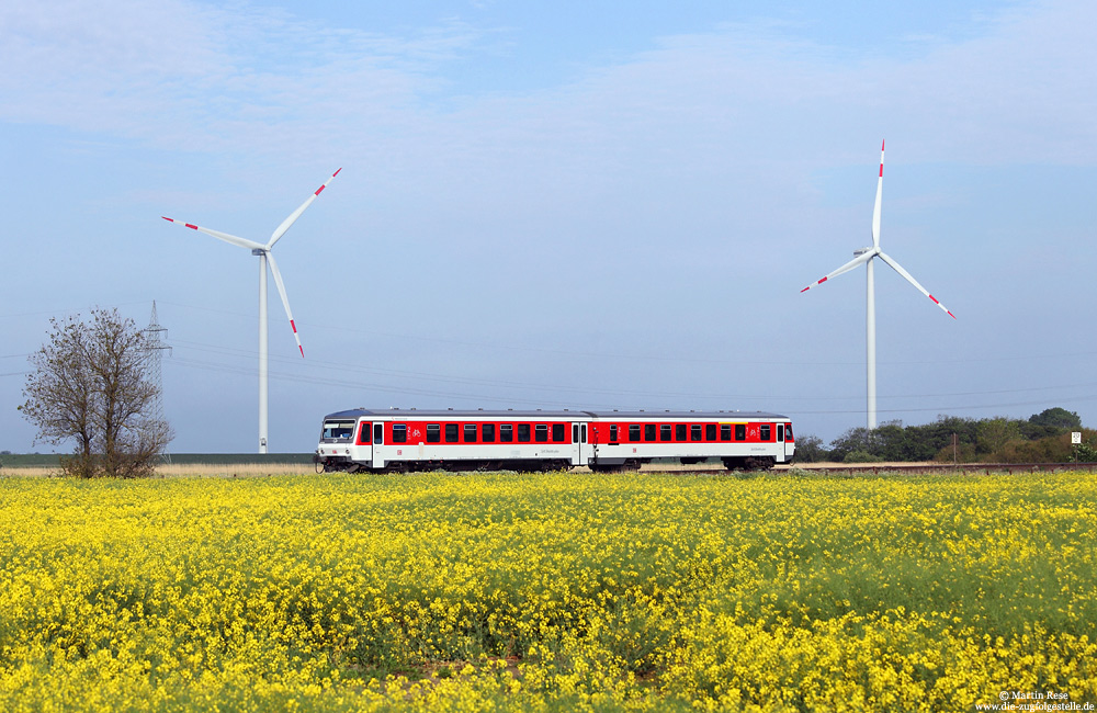 Marschbahn, 628 509 bei Klanxbüll unterwegs als Syltshuttle Plus nach Westerland