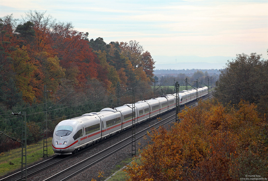403 058 Name St. Ingbert als ICE208 zwischen Friedrichstal und Graben Neudorf