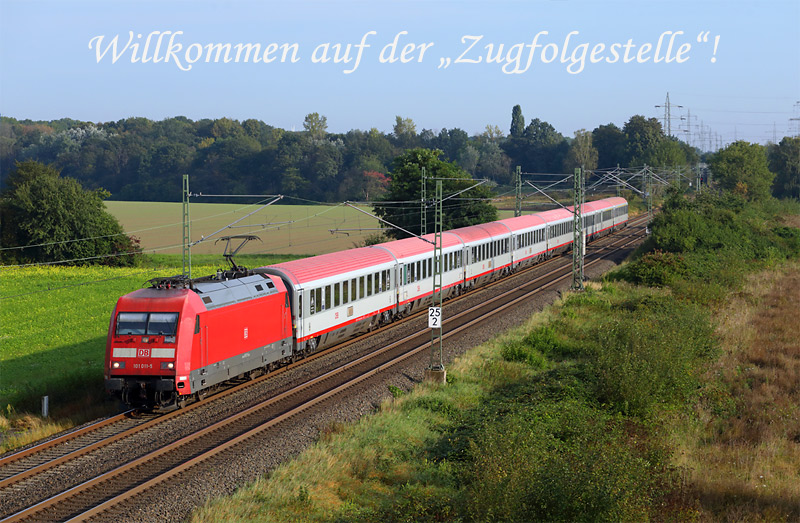 Mit dem aus ÖBB-Wagen gebildetem IC119 (Münster Hbf – Innsbruck Hbf) eilt die 101 011 zwischen Leverkusen Schlebusch und dem Abzweig Berliner Straße dem nächsten Halt Köln Hbf entgegen, 14.9.2021.